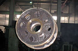 A heavy duty sheave with holes to reduce the overall weight A heavy duty sheave with holes to reduce the overall weight
