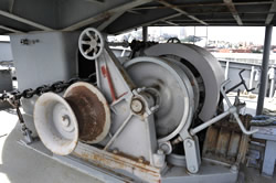 A hydraulic windlass in use on a large supply vessel A hydraulic windlass in use on a large supply vessel